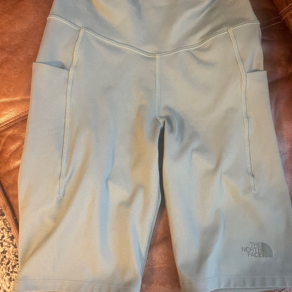 The North Face Olive Green Bike Shorts, Size Medium